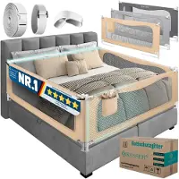 Kesser Barrière de lit , protecteur de lit pour enfants, barrière de lit pour bébé, protecteur de lit pour enfants, beige, 180 cm