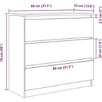 vidaXL Buffet chêne artisanal 80x35x76 cm bois d'ingénierie
