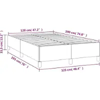 DKD Home Decor Cadre de lit brun foncé 120x190 cm Tissu
