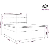 vidaXL Lit boxspring avec matelas gris foncé 140 x 200 cm velours