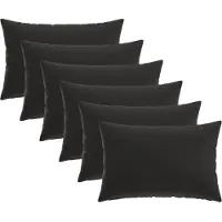 vidaXL Housse De Coussin 6 Pcs Heerlen Noir 30 X 50 Cm Polyester
