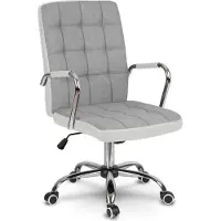 Sofotel Chaise de bureau Benton en tissu gris et blanc