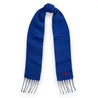 Ralph Lauren pour femme. 455P18145003 Écharpe en mélange de laine avec franges bleue (OSFA), Casuel