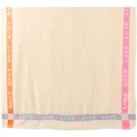 Zwillingsherz Écharpe 'LOVE' beige / violet / orange / rose