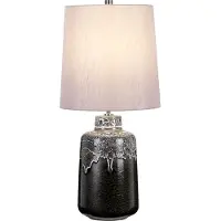 Elstead Lighting Lampe de table en céramique Woolwich noir-blanc-argent 1xE27x60W céramique / plâtre dim. : 65x30x18 cm IP20 Elstead