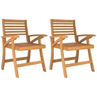 vidaXL : 2 chaises de jardin, 58x58x87 cm, en bois massif d'acacia