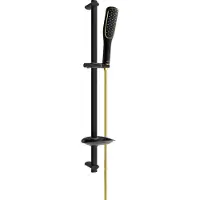 Mexen DB49 ensemble de douche coulissant, noir/doré - 785494584-57