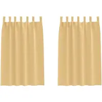 vidaXL Rideaux occultants avec anneaux 2 pcs Beige 175 x 140 cm