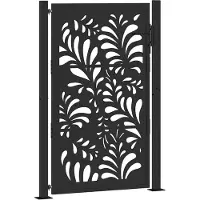 vidaXL Portail de jardin noir 105 x 155 cm en acier design ondulé