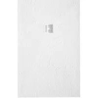 ZEZA Grade receveur de douche - 90x200cm - antidérapant - antibactérien - marbre minéral - rectangulaire - mat blanc 400000000000020018