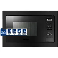 Heinner HMW-MDBI25GDBK Micro-ondes encastrable 25 L, 900 W, grill 1000 W, décongélation, noir