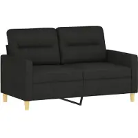 vidaXL Ensemble de canapés 3 pièces avec coussins Tissu noir