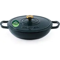 Salter BW13772GR Chester 2.8L Shallow Cast Iron Casserole Pot 30 cm, Green, Poêle + casserole, Vert