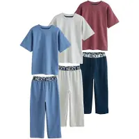 Next Pyjama bleu marine / bleu clair / gris clair / bordeaux