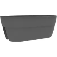 Eda Pot de Plante Ovale en Plastique Gris Foncé Moderne EDA