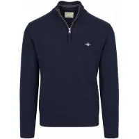 Gant Pull Demi-Zip Laine d’Agneau Marine Bleu Bleu foncé taille L