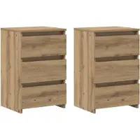 vidaXL Tables de chevet 2 pcs chêne artisanal bois d'ingénierie