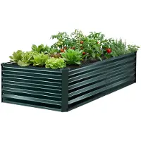 Vevor Potager Surélevé Métal 203x102x46 cm Carré Potager Surélevé Rectangulaire Lit de Jardin pour Extérieur Culture de Légumes et Fleurs