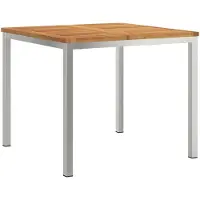 vidaXL Table de salle à manger 90 x 90 x 75 cm en bois d'acacia massif et acier inoxydable