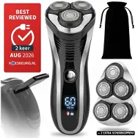 Sansbeauté Rasoir 2-en-1 pour hommes avec tondeuse S1111 + 2 têtes de rasage supplémentaires - - Wet & Dry - Tondeuse de précision - Électrique - Rasoir électrique - Résistant à l'eau