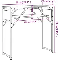vidaXL Table console avec étagère chêne sonoma 75x30x75 cm