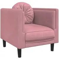 vidaXL Fauteuil avec coussin rose velours