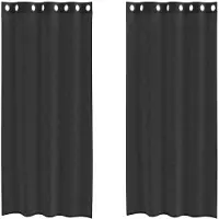 vidaXL Voile Rideaux avec œillets 2 pcs. noir 140x245 cm