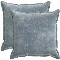 vidaXL Housse De Coussin 2 Pcs Houten Bleu Clair 80 X 80 Cm