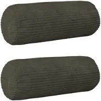 vidaXL Housse De Coussin 2 Pcs Heerlen Anthracite Ø 15 X 40 Cm
