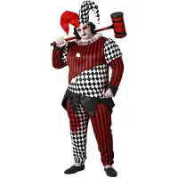 Atosa Harlequin Halloween Men Costume Rouge 2XL Enfants