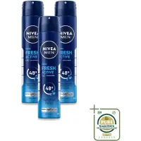 Nivea 3 sprays déodorants MEN Fresh Active - 200 ml - Pack économique - 3 pièces