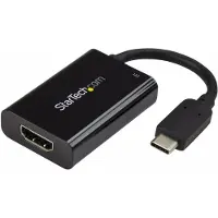 StarTech.com Adaptateur vidéo USB-C vers HDMI avec USB Power Delivery - Convertisseur USB Type-C vers HDMI - M/F - 4K 60 Hz - Blanc adaptateur vidéo externe - noir