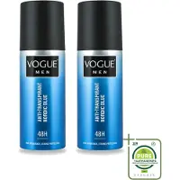 Vogue 2 vaporisateurs déodorants anti-transpirants Men Nordic Blue, 150 ml - Lot de 2