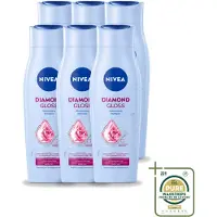 Nivea 6 flacons de shampooing Diamond Gloss - 250 ml - Pack économique - 6 pièces