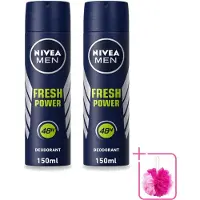 Nivea 2 déodorants spray MEN Fresh Power - 150 ml - Pack économique - 2 pièces