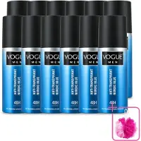 Vogue 12 vaporisateurs déodorants anti-transpirants Men Nordic Blue, 150 ml - Pack économique - 12 pièces