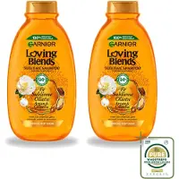 Garnier 2 flacons de shampooing Loving Blends, à l'huile d'argan et au camélia, pour cheveux secs et ternes, 300 ml, pack économique (2 pièces)