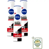Nivea 3 sprays déodorants Black & White, protection maximale, 150 ml - Pack économique - 3 pièces