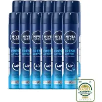 Nivea 12 sprays déodorants MEN Fresh Active - 200 ml - Pack économique - 12 pièces