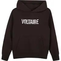 Zadig & Voltaire Sweat à Capuche - Chocolate Brown av. Imprimé - - 10 ans (140) - Sweat à Capuche