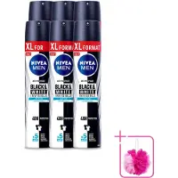 Nivea 6 sprays déodorants MEN Invisible Black & White Active, 250 ml - Pack économique - 6 pièces