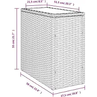 vidaXL Table d'appoint de jardin Plateau en verre Beige 58x27,5x55 cm Poly rotin