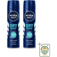 Nivea 2 x Déodorant spray MEN Dry Fresh - 150 ml - Pack économique - 2 pièces