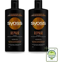 Syoss 2 flacons de shampooing réparateur - pour les cheveux abîmés et fragilisés - 440 ml - Pack économique - 2 pièces