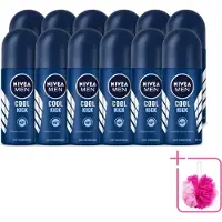 Nivea 12 déodorants roll-on MEN Cool Kick - 50 ml - Lot de 12