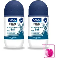 Sanex 2 déodorants roll-on Men Active Control, 53 ml - Lot de 2
