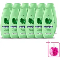 Schwarzkopf 12 flacons de shampooing 7 Kräuter, pour cheveux normaux à gras, 400 ml, lot économique, 12 pièces