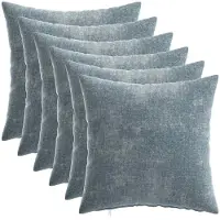 vidaXL Housse De Coussin 6 Pcs Heerlen Bleu Clair 40 X 40 Cm