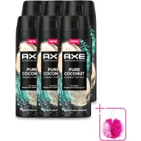 Axe 6 sprays déodorants Pure Coconut, 150 ml - Pack économique - 6 pièces