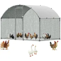 Vevor Enclos Poulailler Métal 3 x 2 x 2 m Parc à Poules Grillagé avec Couverture